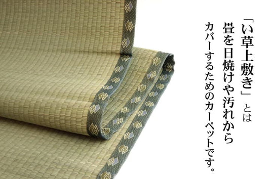 純国産い草上敷きカーペット双目織松江戸間2畳約176×176cm