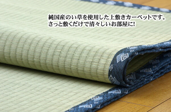 純国産い草上敷きカーペット糸引織岩木江戸間4.5畳約261×261cm
