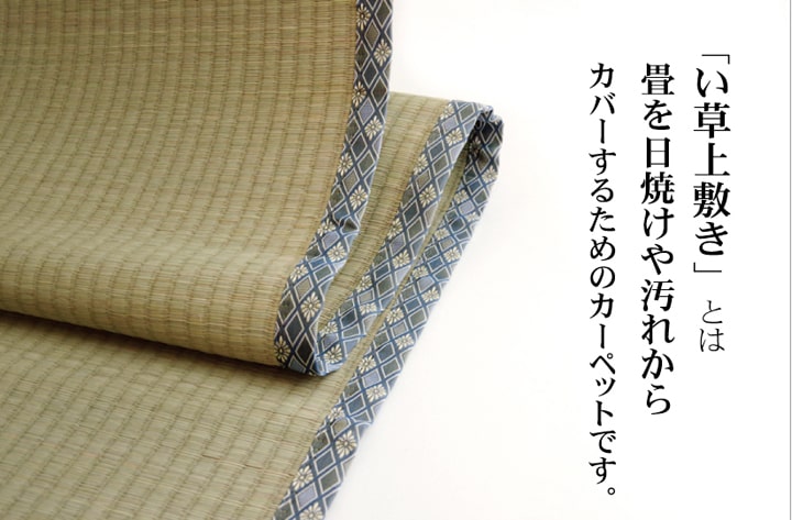 純国産い草上敷きカーペット糸引織柿田川江戸間2畳約176×176cm