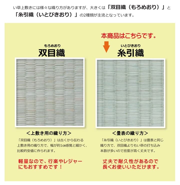 純国産い草上敷きカーペット糸引織梅花江戸間3畳約176×261cm