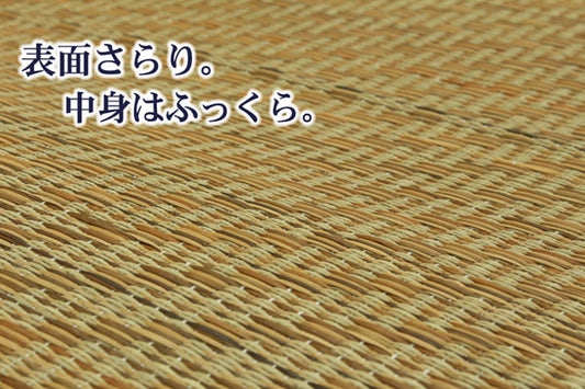 チップウレタン8mm入りい草ラグカーペットFCコルトNF約200×200cm