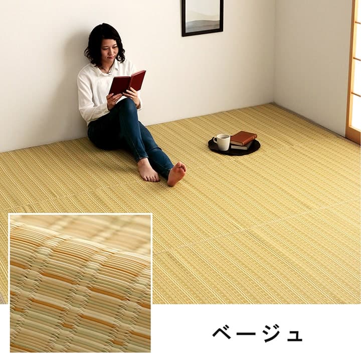 洗えるカーペットダイニングラグ敷詰丈夫日本製国産除菌スプレー対応ござアウトドアペット団地間1畳約85×170cm