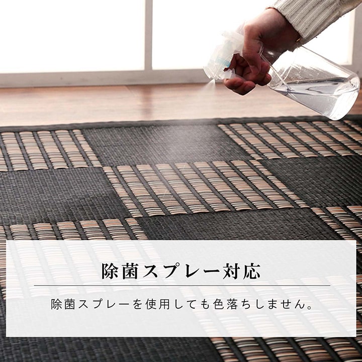 洗えるカーペットダイニングラグ敷詰丈夫日本製国産除菌スプレー対応モダン市松ござアウトドアペット本間1畳約95.5×191cm