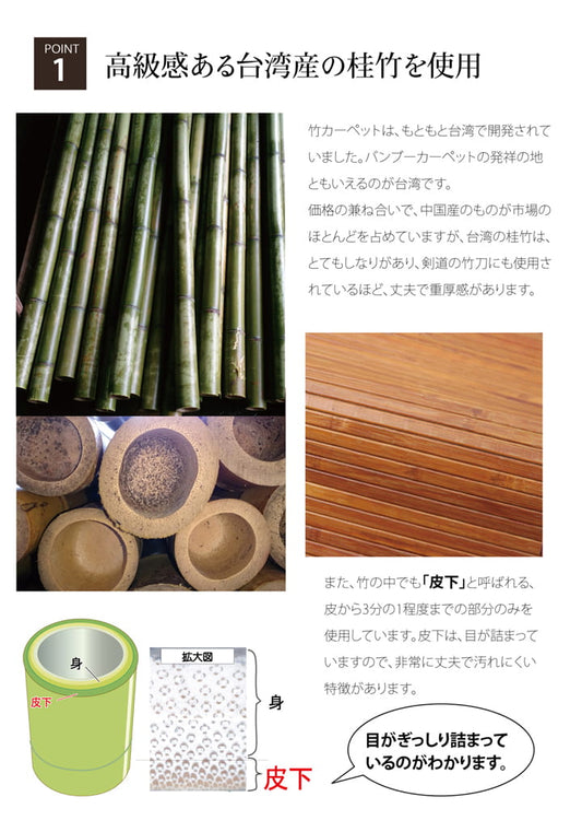 無地細ひご使用竹マット竹王約40×40cm