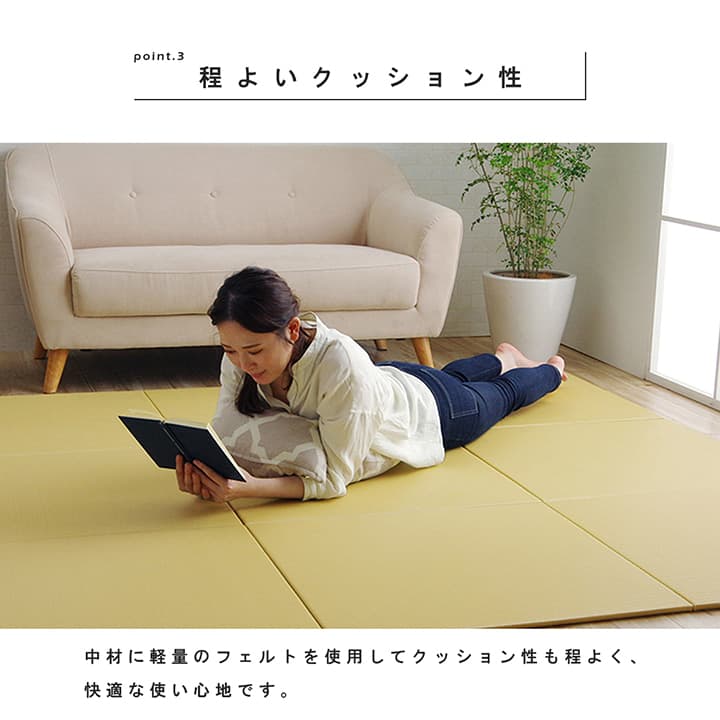 日本製水拭きできるポリプロピレン置き畳ユニット畳シンプル約70×70cm6P同色6枚組
