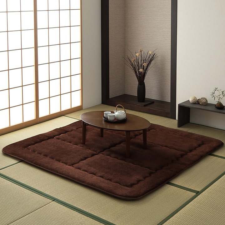 こたつ布団長方形キリム国産フランネル手洗いグレー約205×245cm