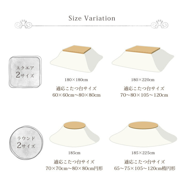 こたつ布団楕円形こたつ掛布団こたつ掛け毛布洗えるおしゃれかわいいコタツ布団白フェイクファーフランネル省エネ韓国インテリア海外風新生活北欧姫系ふわふわアイボリー約185×225cm楕円