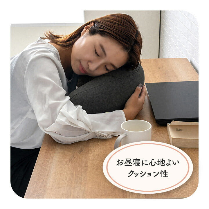 オフィスデスクワークサポートクッション腰姿勢お昼寝腰当ブラック約45×30cm