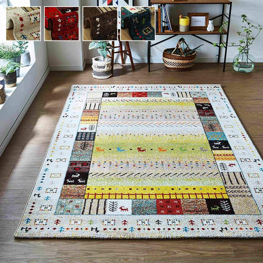 トルコ製ウィルトン織りカーペットギャッペ調ラグ約160cm円形