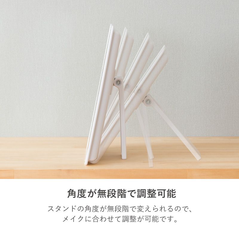 卓上ミラー鏡女優ミラーライト付きled角度調整卓上メイク化粧大きめ四角シンプル卓上鏡明るいusbコンパクトおしゃれ化粧鏡持ち運びスタンドミラーミラーライト折り畳みドレッサーusb充電白