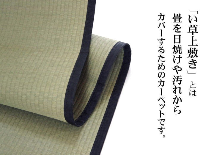 純国産い草上敷きカーペット麻綿織清正江戸間3畳約176×261cm熊本県八代産イ草使用