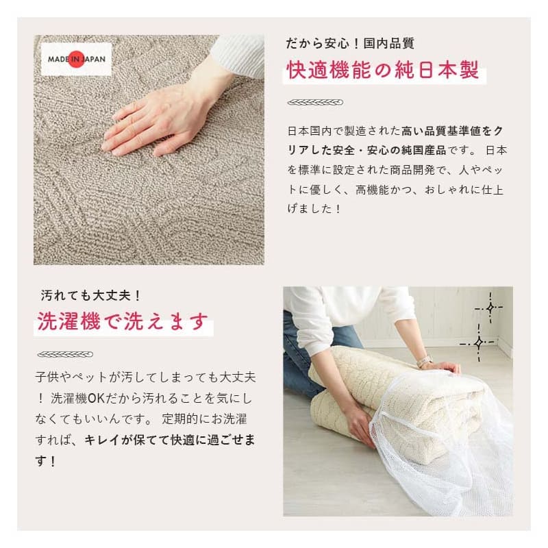 ラグ冬用冬カーペット3畳洗える日本製おしゃれ絨毯オールシーズンかわいい洗濯抗菌防臭北欧190x240防ダニ消臭ペット洗濯機国産センターラグリビングラグ可愛い北欧風リビング格安冬用ラグじゅうたん赤ちゃんサイズデザイン