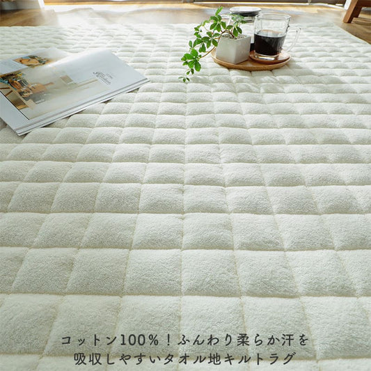 ラグ冬用冬カーペット3畳洗えるキルトおしゃれ絨毯オールシーズンかわいい滑り止め洗濯北欧190x190キルトラグ洗濯機ふわふわ綿赤ちゃんセンターラグリビングラグ可愛い北欧風リビング格安冬用ラグじゅうたん赤ちゃんサイズデザイン