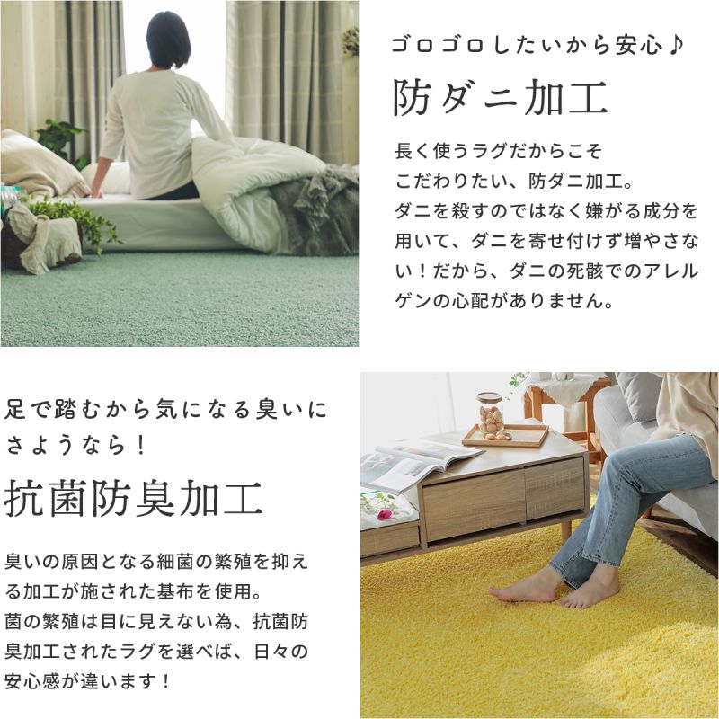 ラグ2畳カーペット冬シャギー日本製冬用防ダニ洗える洗濯機ホットカーペット防炎無地床暖房抗菌防臭子供洗濯ペット正方形おしゃれオールシーズン軽量毛足短いシンプル通年年中一人暮らし