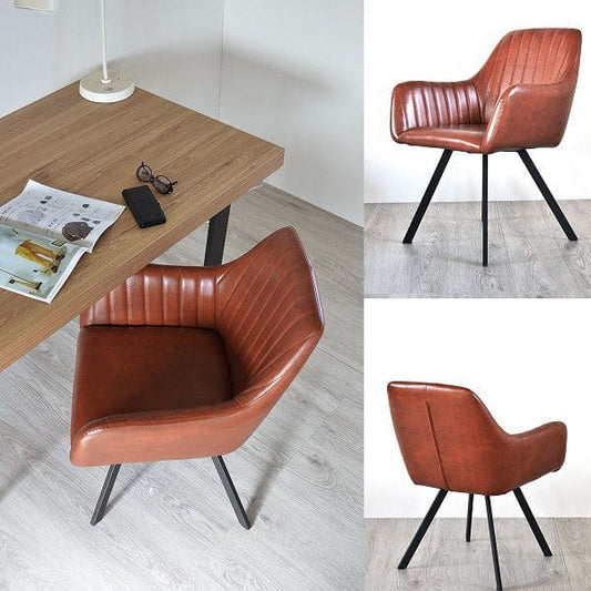 椅子チェア肘付きレザー座り心黒ヴィンテージダイニングチェアおしゃれクッションレトロ座面42高級ダイニング単品リビングチェア一人用肘シンプル疲れない頑丈1脚耐荷重コンパクト楽ソファ型