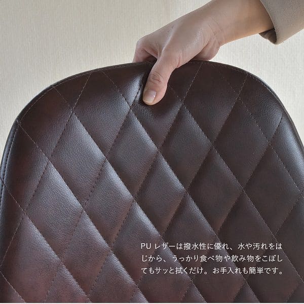 椅子チェアレザー黒レトロダイニングファブリック単品ヴィンテージダイニングチェアおしゃれクッション座面42高級リビングチェア一人用シンプル疲れない頑丈1脚耐荷重コンパクト楽背もたれ