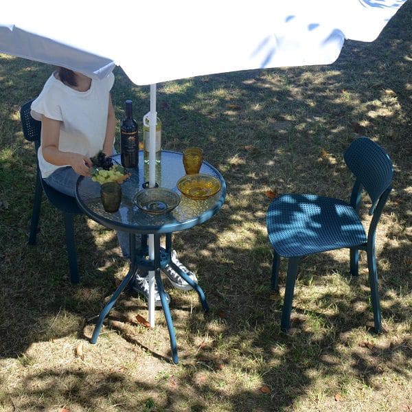 ガーデンテーブル丸テーブル雨ざらし丸ガーデンガラスパラソル穴白丸型60穴おしゃれアイアン単品小さめモザイク屋外アンティーク庭カフェハイ高め鉄庭リビング小型業務用外丈夫高級感ベランダ
