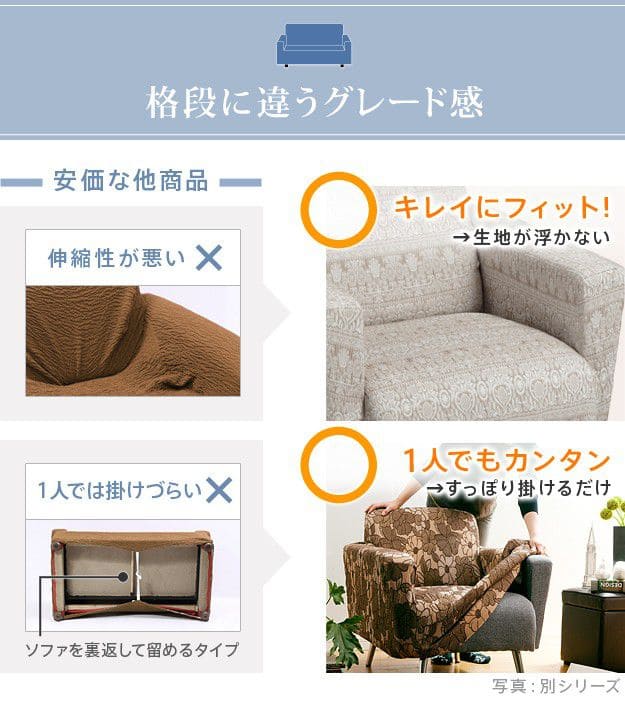 スペイン製ソファカバー-カーシャ肘掛けなし1人掛け