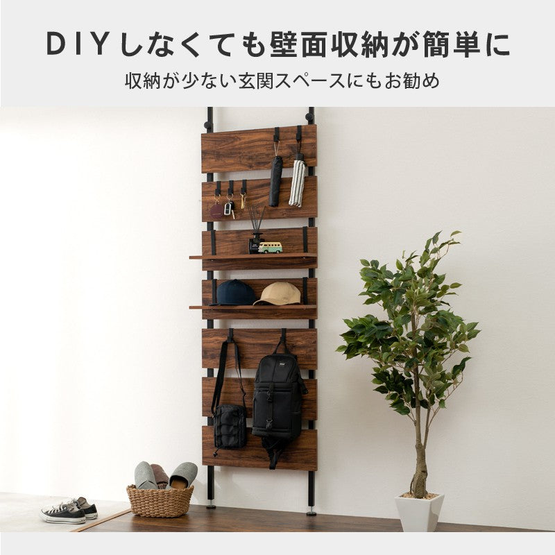 突っ張りラックスリムラック幅60つっぱり突っ張り棚玄関diy収納棚板スチール奥行20隙間おしゃれ薄型壁面ラダーラック棚突っ張り式壁壁面収納つっぱり収納木製アイアンリビング間仕切り洗面所