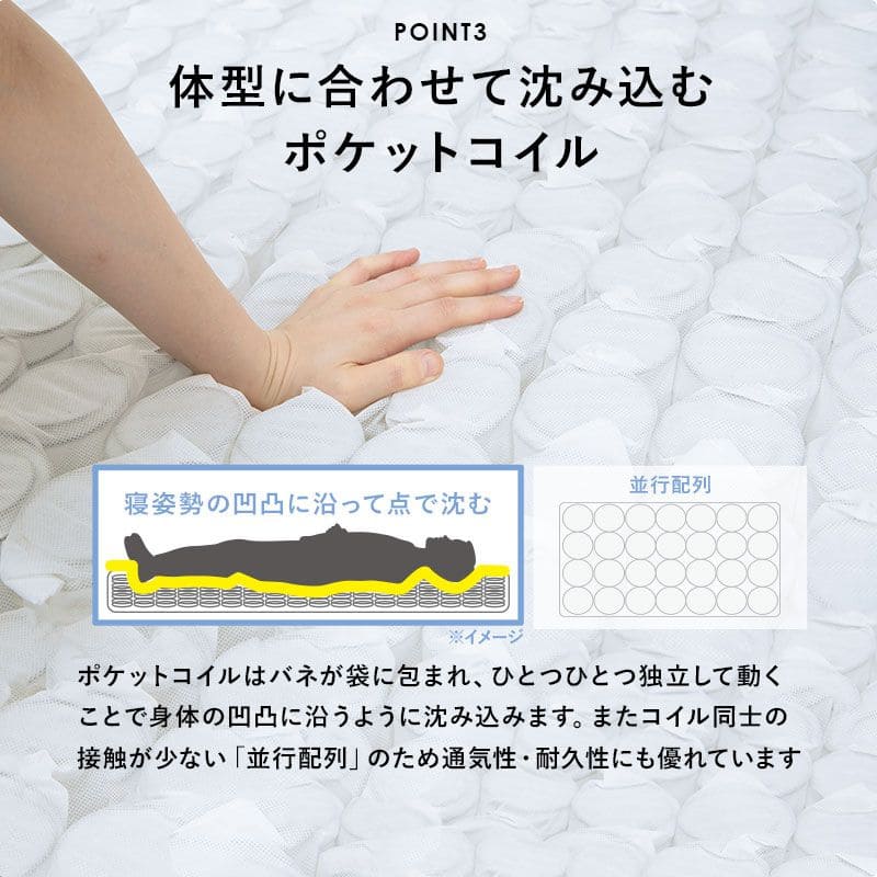 脚付きマットレスセミシングルマットレスポケットコイル高級脚付きホテル仕様ショートベッド男一体型厚め柔らかめすのこ一人暮らし20cm収納スノコ付きベッドマット寝心地硬い小さい耐荷重通気性夏