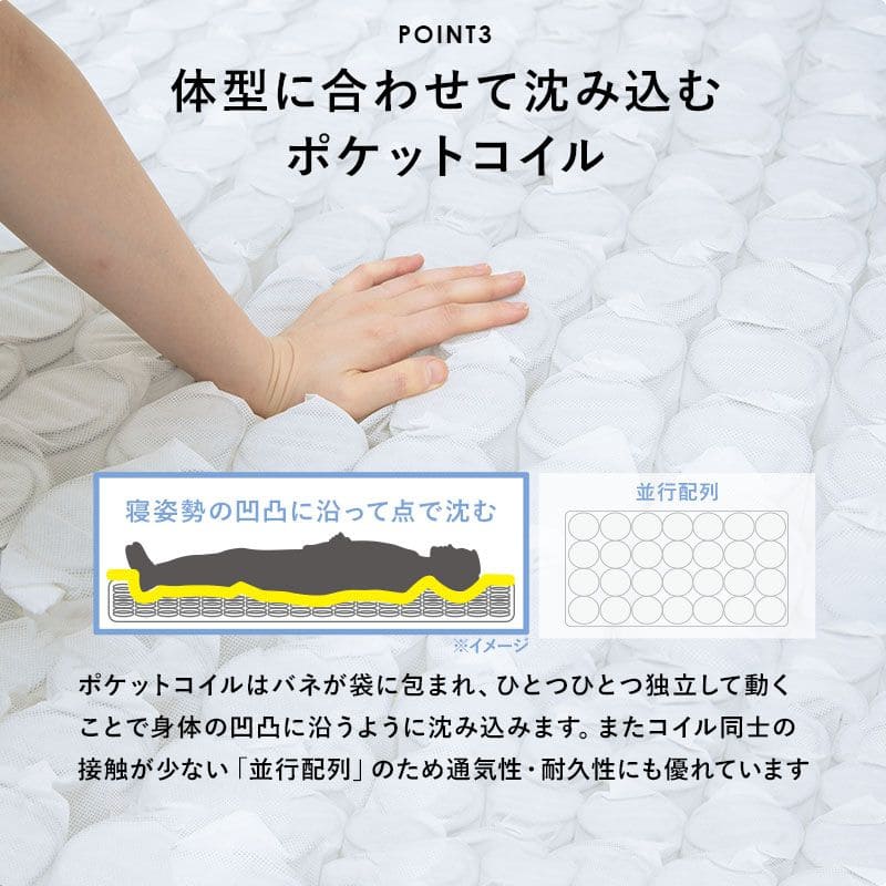 脚付きマットレスセミダブルマットレスポケットコイル高級脚付きホテル仕様ベッド男一体型厚め柔らかめすのこ一人暮らし脚20cm収納195cmスノコ付きベッドマット寝心地硬い小さい耐荷重通気性夏