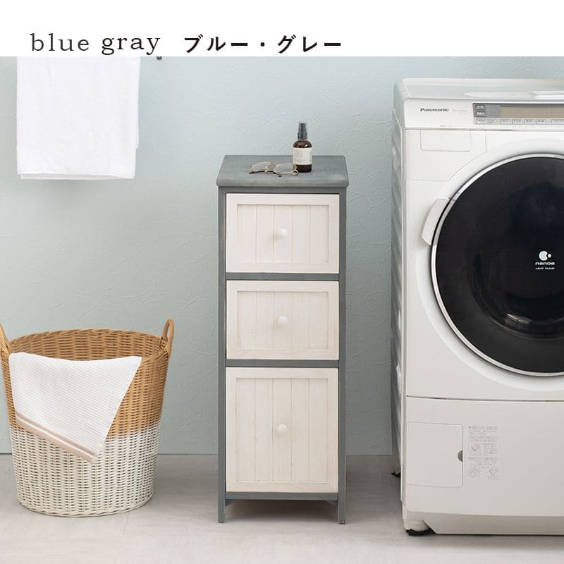 ランドリーチェスト完成品薄型スリム3段ランドリー収納チェスト隙間白幅30奥行45隙間収納おしゃれ洗面所木製引き出し木目ホワイトアンティークシャビー引出し収納コンパクトランドリー低め