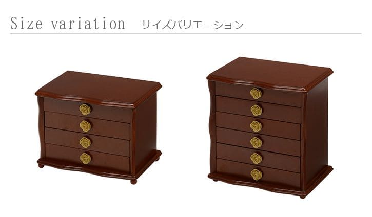 ジュエリーボックス木製大容量指輪ミニアンティーク鏡ネックレス姫系ピアス4段可愛いコンパクトアクセサリーケースおしゃれ引き出しミラージュエリーケース宝石箱ネックレスケース高級リング上品木