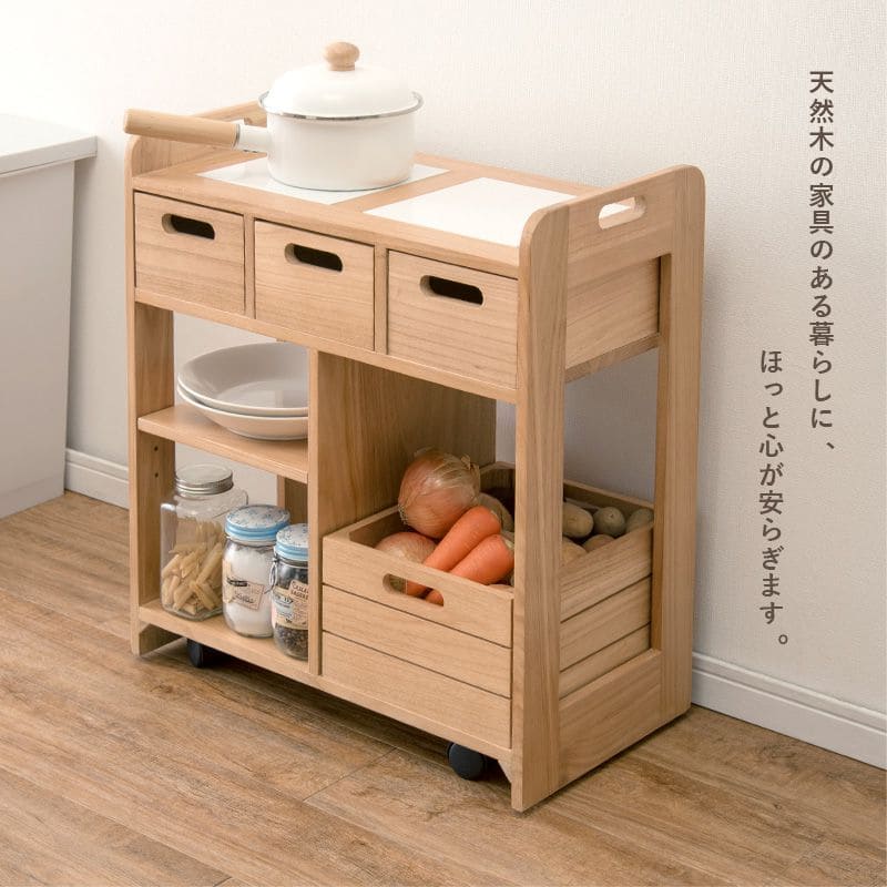キッチンカウンター完成品ワゴン天板目隠し収納テーブル間仕切りキャスター木製作業台おしゃれ奥行30薄型スリム棚キッチン一人暮らしタイル収納棚キャスター付き机デスク小さめロータイプ食器棚下