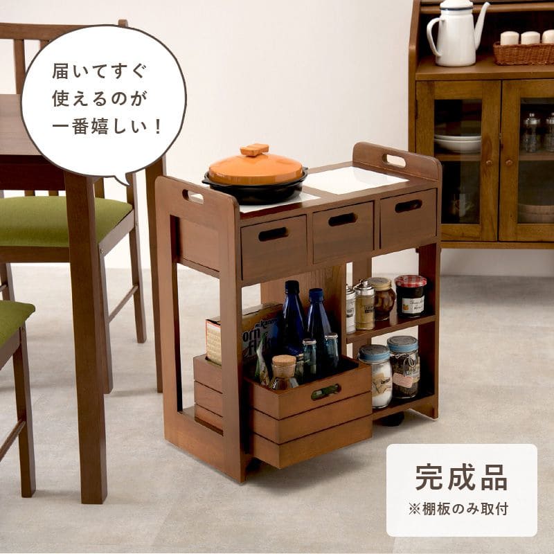 キッチンカウンター完成品ワゴン天板目隠し収納テーブル間仕切りキャスター木製作業台おしゃれ奥行30薄型スリム棚キッチン一人暮らしタイル収納棚キャスター付き机デスク小さめロータイプ食器棚下