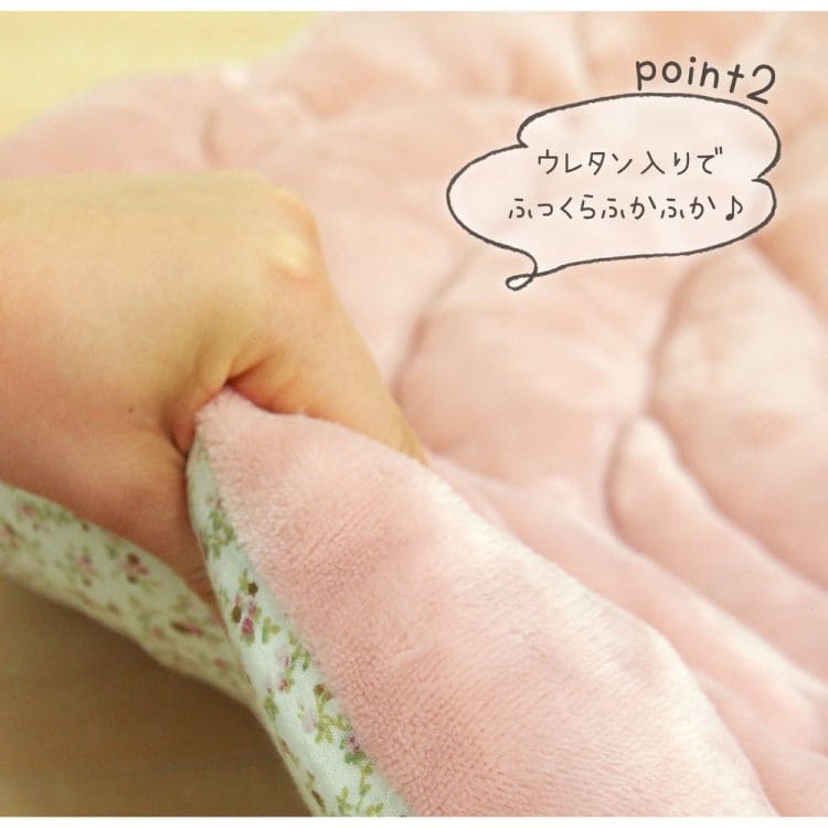 クッションラグ薔薇バラ姫系おしゃれ大きい床用120厚手ウレタンかわいいお昼寝バラ花型床置きリビング子供部屋ごろ寝ふかふか座布団ふわふわマット子供ホットカーペット床暖房柔らかいでかい