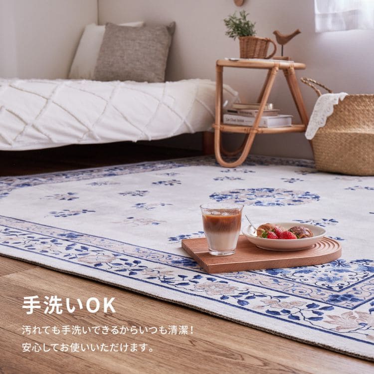 ラグカーペット2畳冬洗える花柄滑り止め冬用フェミニンおしゃれ絨毯床暖房ホットカーペット対応フランネルラグマットすべり止め洗濯可丸洗い正方形冬用ラグ冬用カーペットじゅうたん激安安いオールシーズン高級感エレガントフランネルラグ
