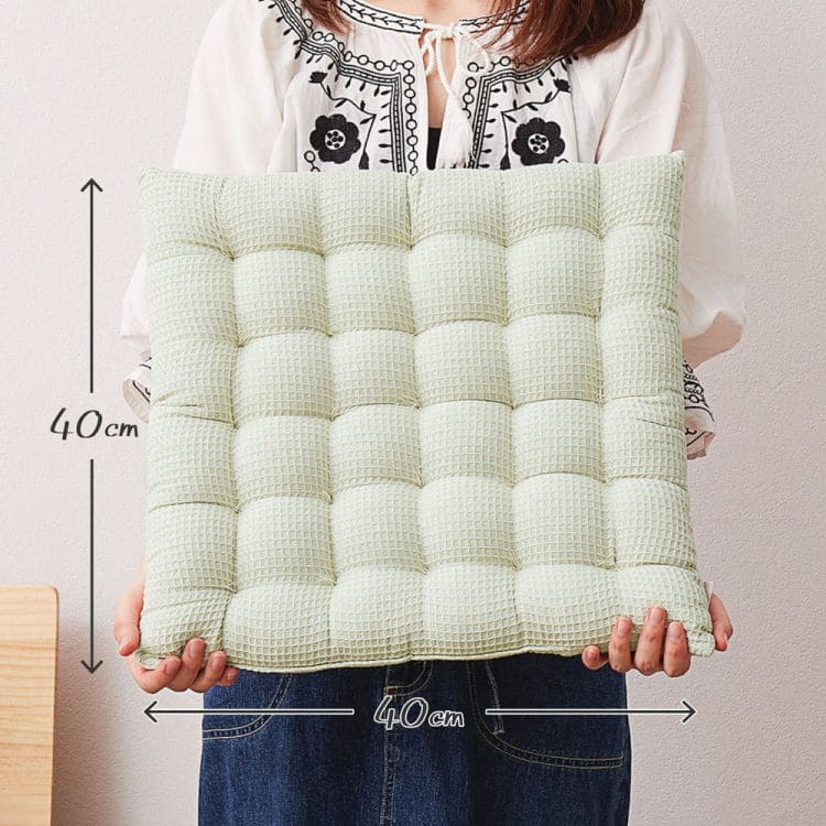 椅子用クッション厚手クッションワッフル椅子40×40正方形座布団車インド綿四角座る用ダイニングコットンおしゃれふかふかチェア床椅子用北欧通気性シンプルへたらない客用長時間床用イス