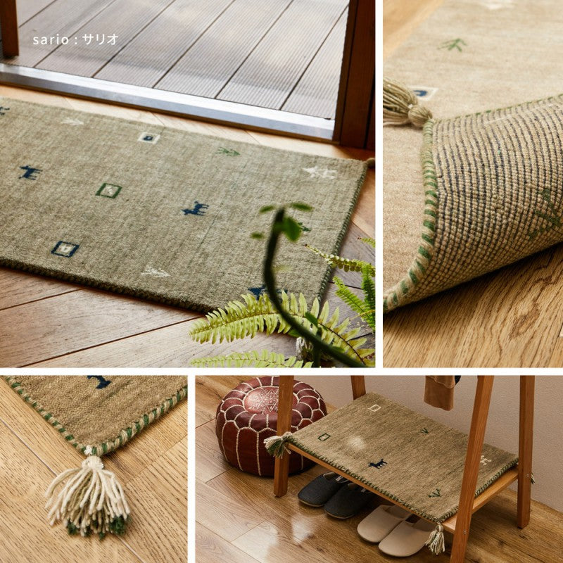 座布団椅子ギャッベチェアパッドチェアマットギャベ40×40インド製椅子マットウールチェアクッションミニマット手織りインドおしゃれ厚手椅子用座布団椅子用クッション四角正方形小さい北欧高級かわいい椅子の上ダイニング椅子用暖かい