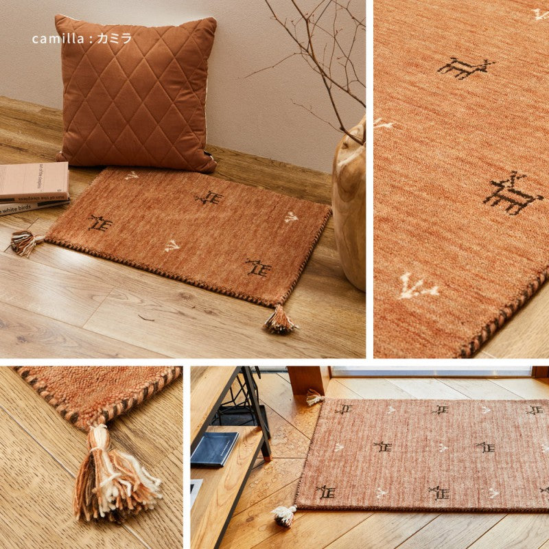 座布団椅子ギャッベチェアパッドチェアマットギャベ40×40インド製椅子マットウールチェアクッションミニマット手織りインドおしゃれ厚手椅子用座布団椅子用クッション四角正方形小さい北欧高級かわいい椅子の上ダイニング椅子用暖かい