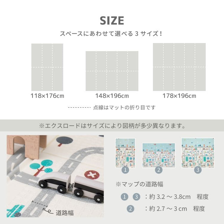 プレイマット道路折りたたみ厚手撥水ベビー防水防音クッション子供おしゃれ子供部屋かわいいキッズマット赤ちゃんリバーシブルポリエチレン防音持ち運び軽量はっ水拭けるアウトドアコンパクトラグ