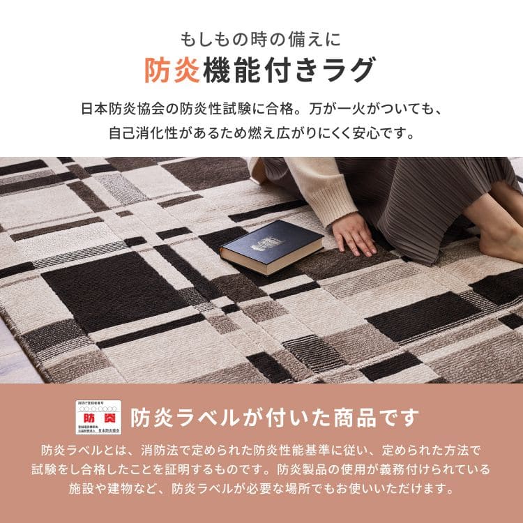 カーペットラグ国産防ダニ3畳夏防炎防臭抗菌夏用モダンおしゃれ床暖房ホットカーペットラグマット長方形日本製ルンバ対応高級感年中夏冬兼用一人暮らしリビングセンターラグ子供韓国風