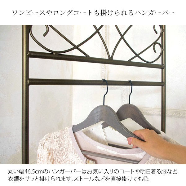 ハンガーラックコートハンガー頑丈棚大容量丈夫おしゃれ洋服掛けラックコートハンガーラック薄型棚付き洋服掛けかわいい幅50