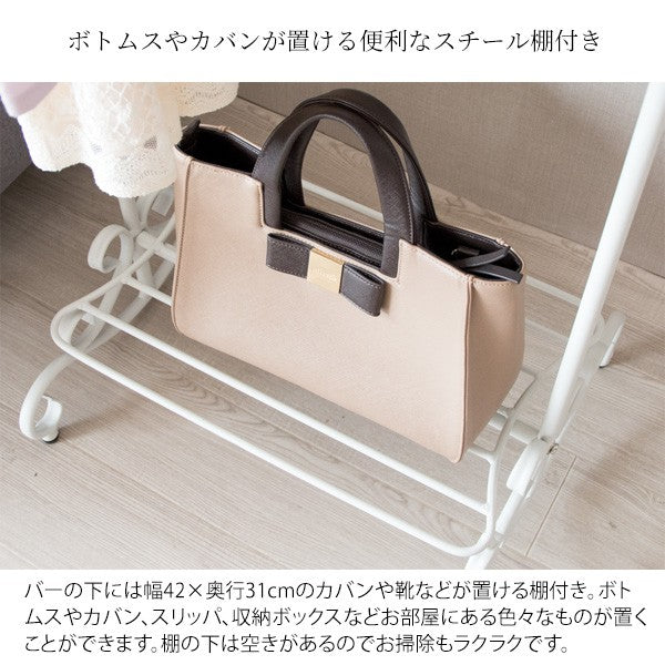 ハンガーラックコートハンガー頑丈棚大容量丈夫おしゃれ洋服掛けラックコートハンガーラック薄型棚付き洋服掛けかわいい幅50