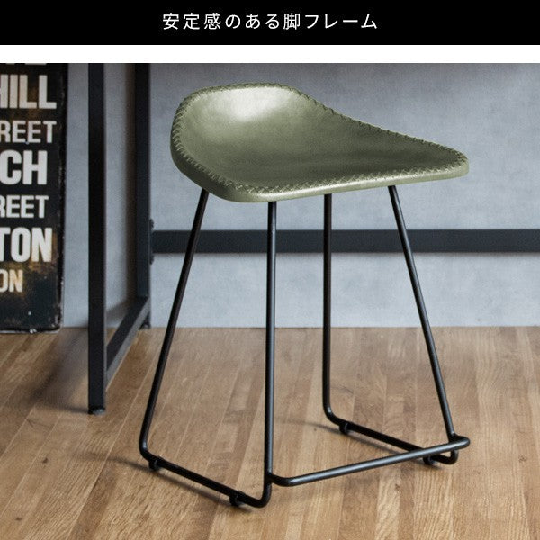 スツール椅子高さ55cm脚付き本革ヴィンテージ室内北欧おしゃれクッション低い小さいスリムロー玄関子供コンパクトアイアン完成品