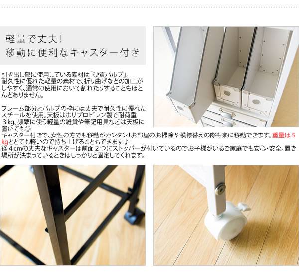 サイドワゴンキャスター付きサイドラックチェストa4引き出し5段デスクスリムおしゃれ黒白収納ワゴンキャスターラックサイドチェスト幅40