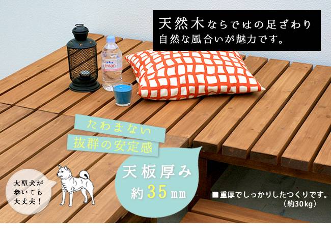 デッキ縁台180×90ステップセット【送料無料ウッドデッキ風簡単縁側本格的DIY木製天然木庭ベランダマンションおしゃれ小型北欧ガーデン屋外家具ライトブラウンダークブラウン】