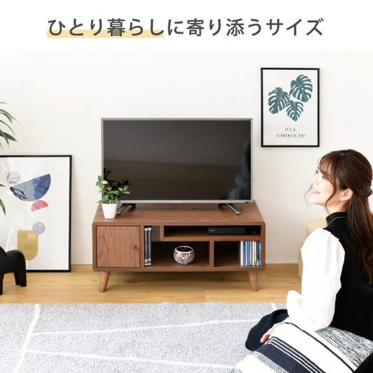 テレビ台コンパクト幅80奥行41高さ35.5Picoかわいい脚付き北欧風レコーダー収納32型対応ナチュラルホワイトブラウンひとり暮らしdvd収納天然木
