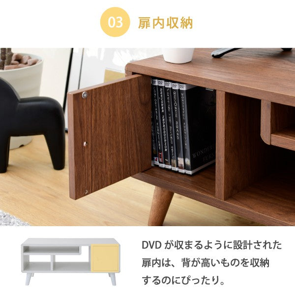 テレビ台コンパクト幅80奥行41高さ35.5Picoかわいい脚付き北欧風レコーダー収納32型対応ナチュラルホワイトブラウンひとり暮らしdvd収納天然木