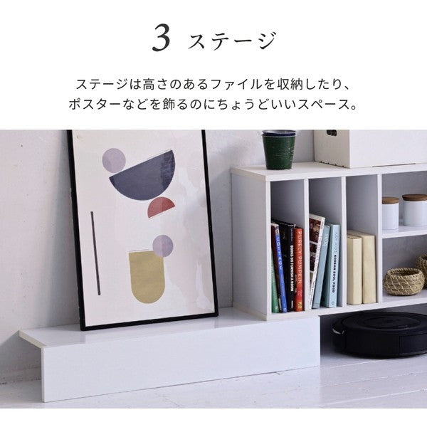 オープンラック白カウンター下収納スリムマルチデスク伸縮オープンラック白薄型間仕切り鏡面カウンターキッチンリビングロボット掃除機収納台