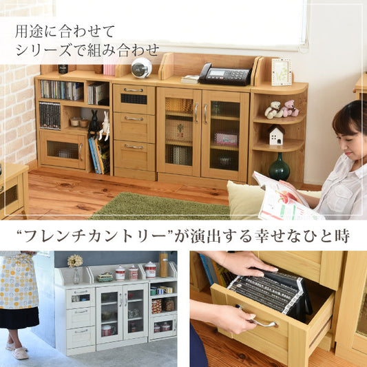 カウンター下収納チェストローチェスト幅30カントリーテイスト引き出し付き高さ80リビングチェストキッチンカウンター下収納カウンター下収納棚