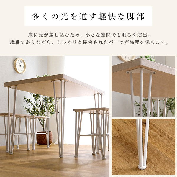 さわやかなオシャレテーブル110cm幅ダイニングテーブルアイアンフレーム爽やかおしゃれ北欧韓国幅110cm家族ファミリー可愛いカフェシンプルリビングテーブル学習机食卓テーブルホワイト子ども
