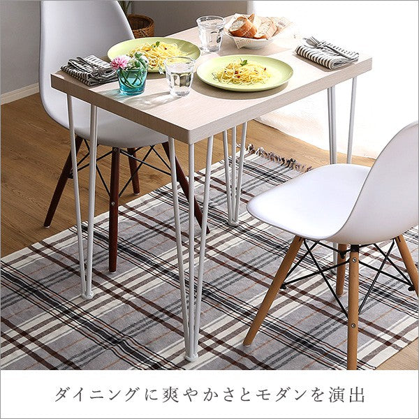 さわやかなオシャレテーブル75cm幅ダイニングテーブルアイアンフレーム爽やかおしゃれ北欧韓国幅75cm1人暮らしカップル可愛いカフェシンプルリビングテーブル学習机食卓テーブルホワイト
