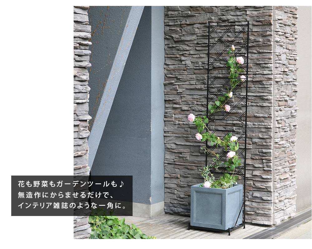 プランター台付フェンス(スリムタイプ)「アーガイル」【送料無料フェンスアイアンガーデンフェンスガーデニングプランター柵仕切り目隠し境目ベランダつる薔薇バラ朝顔園芸ラティスつるバラ庭誘引屋外】