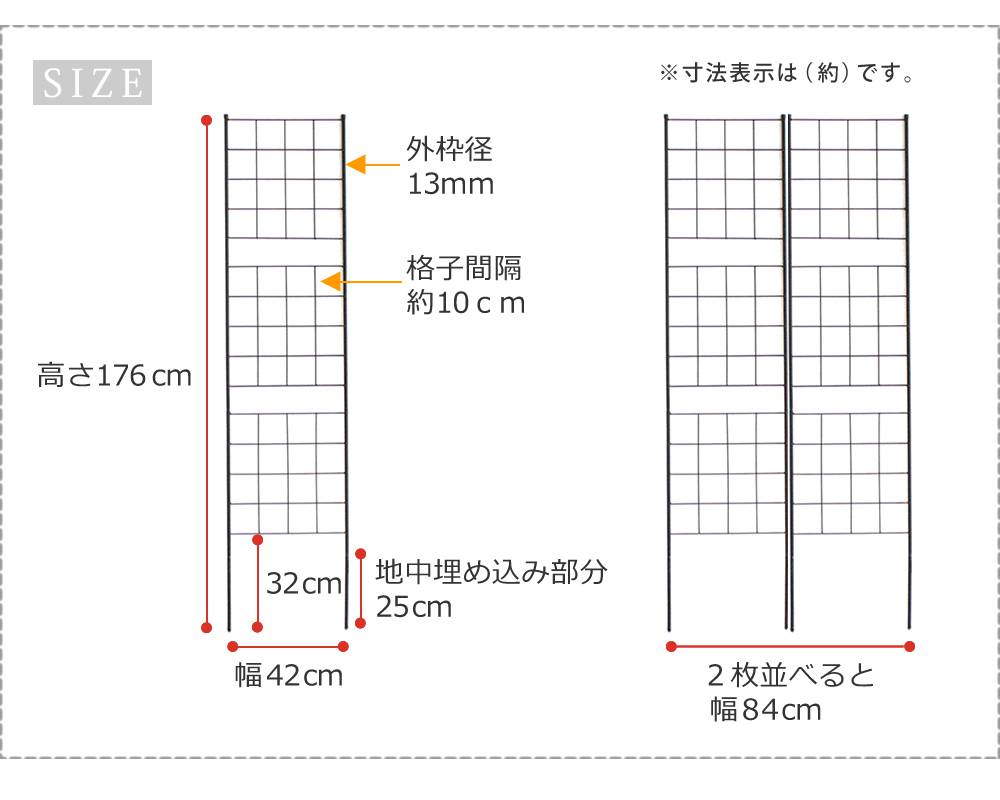 アイアンフェンス高さ176スリム「グラフ」2枚組【送料無料フェンスアイアンガーデンフェンスガーデニング枠柵仕切り目隠し境目クラシカルアンティーク格子ベランダつる薔薇バラ朝顔園芸ラティスつるバラ庭誘引屋外】