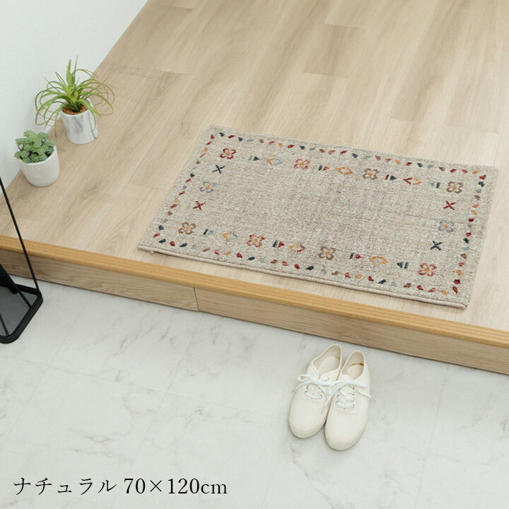玄関マット大きめ室内6090ウィルトン織ギャッベ柄開運風水ラグウィルトン60×90トルコギャベ高級北欧ウィルトン織り玄関マットおしゃれ屋内大判高級感北西東南かわいいウィルトン織りマットポリプロピレンエントランスマットラグマット